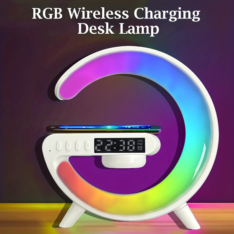 mini multifunctional wireless charger support speaker tf rgb night light for iphone14 13 12 fast charging station for samsung and xiaomi details 8